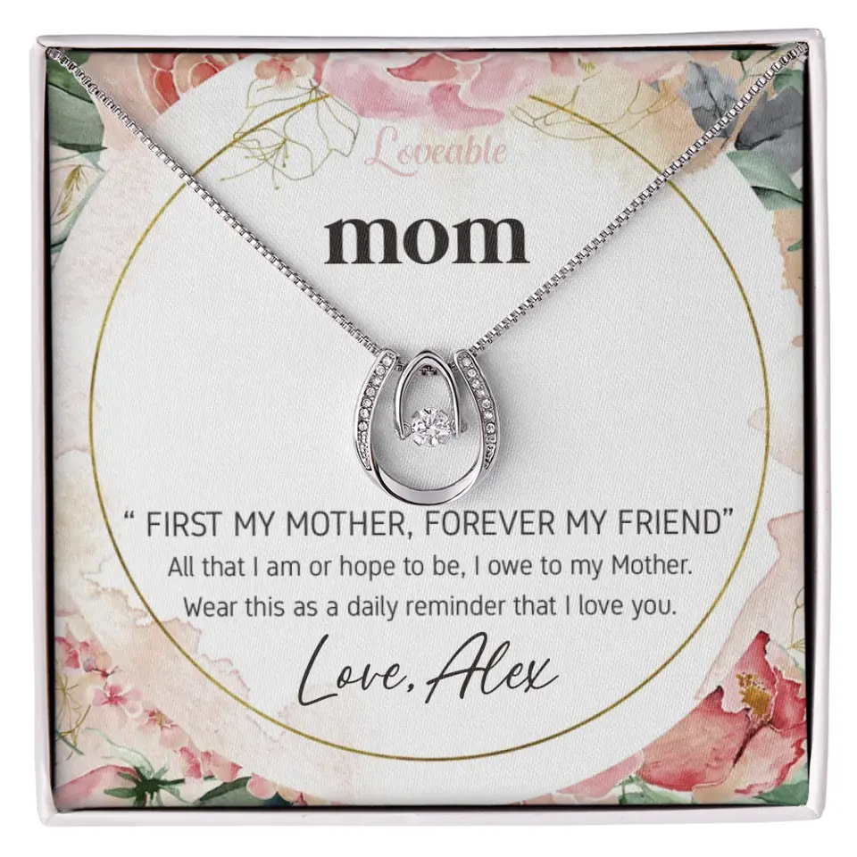 Mom First Mother Forever Friend Daily Reminder that I Love You Necklace for Mommy from Kid - Image 2
