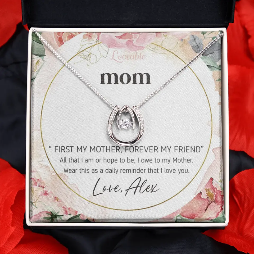 Mom First Mother Forever Friend Daily Reminder that I Love You Necklace for Mommy from Kid - Image 3