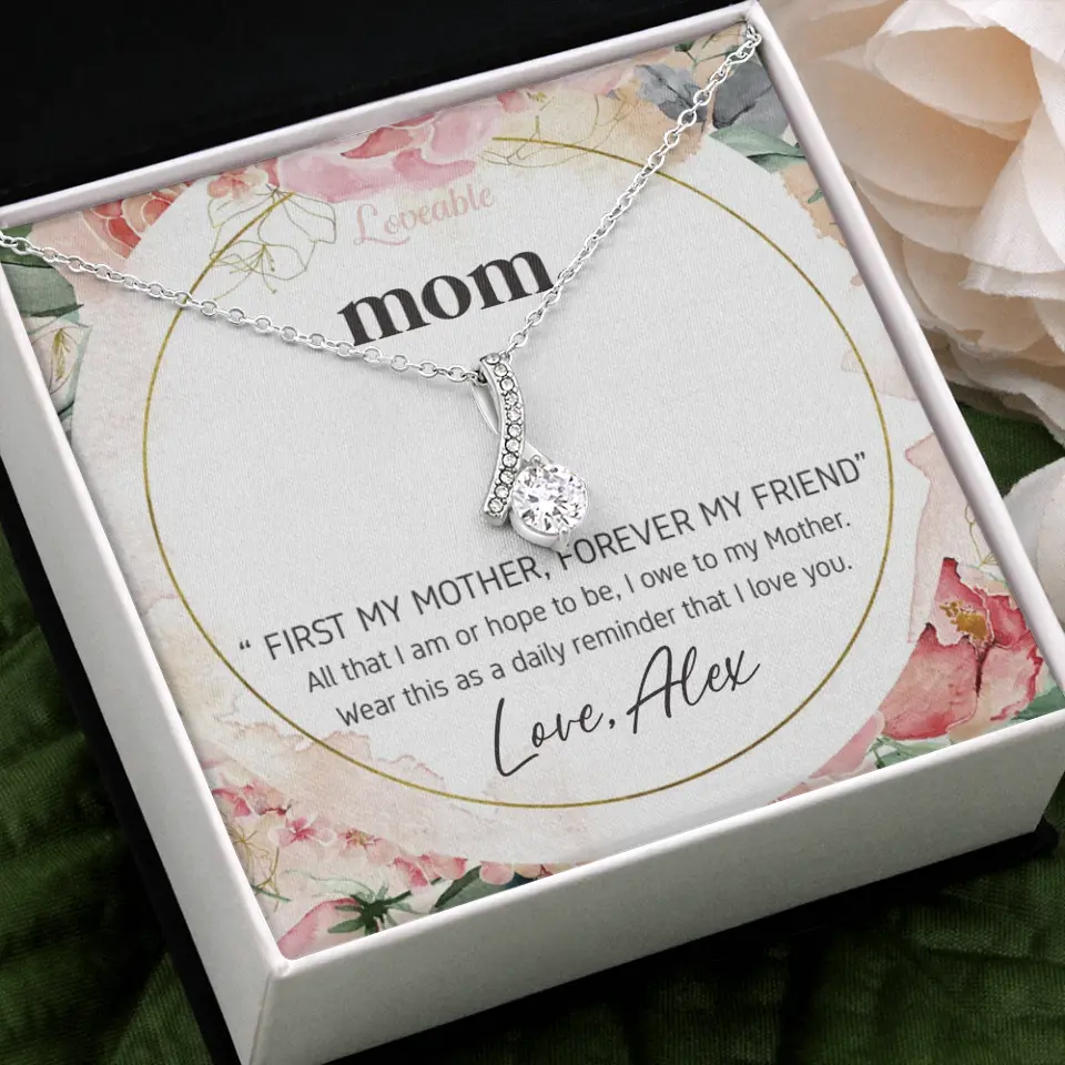 Mom First Mother Forever Friend Daily Reminder that I Love You Necklace for Mommy from Kid - Image 39