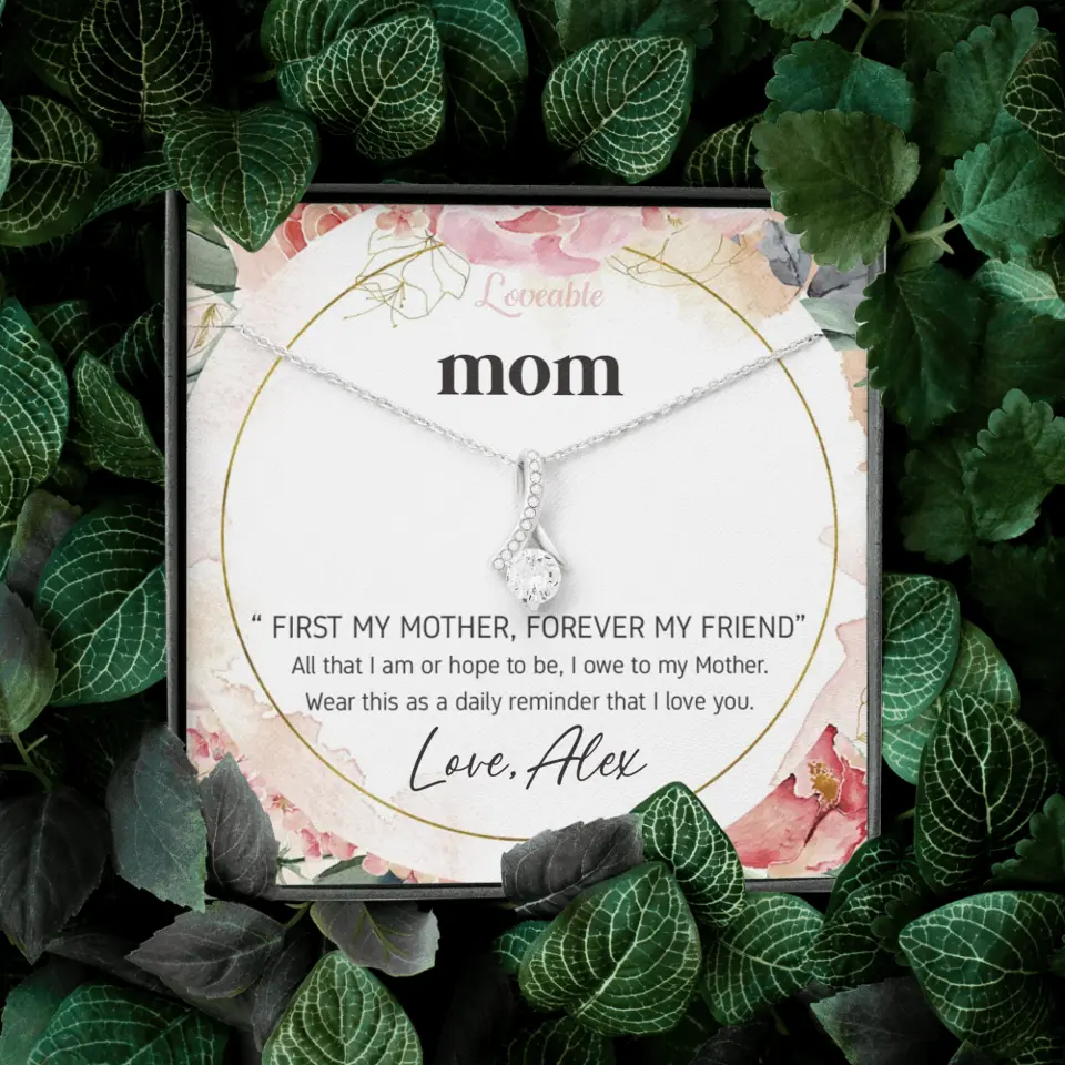 Mom First Mother Forever Friend Daily Reminder that I Love You Necklace for Mommy from Kid - Image 40