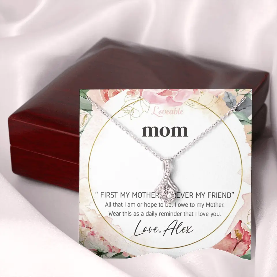 Mom First Mother Forever Friend Daily Reminder that I Love You Necklace for Mommy from Kid - Image 48
