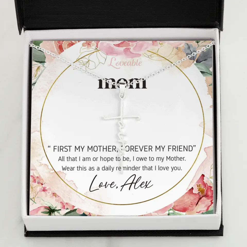 Mom First Mother Forever Friend Daily Reminder that I Love You Necklace for Mommy from Kid - Image 55