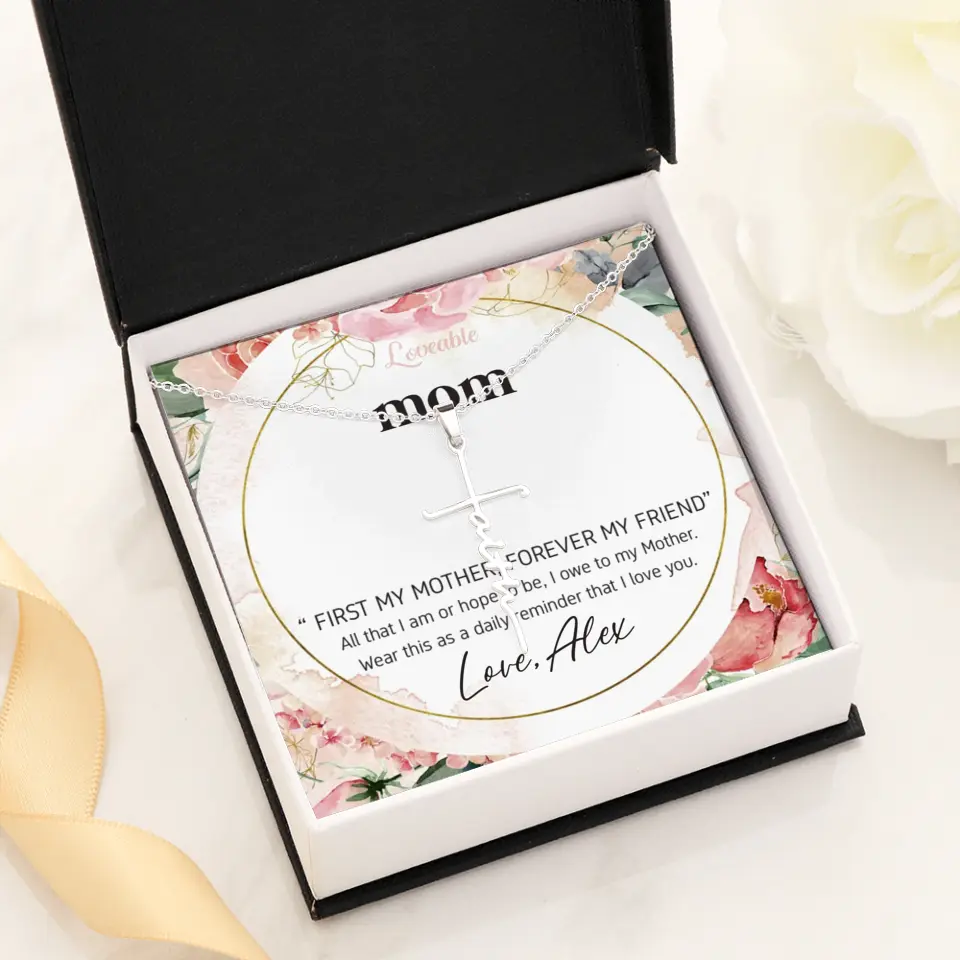 Mom First Mother Forever Friend Daily Reminder that I Love You Necklace for Mommy from Kid - Image 56