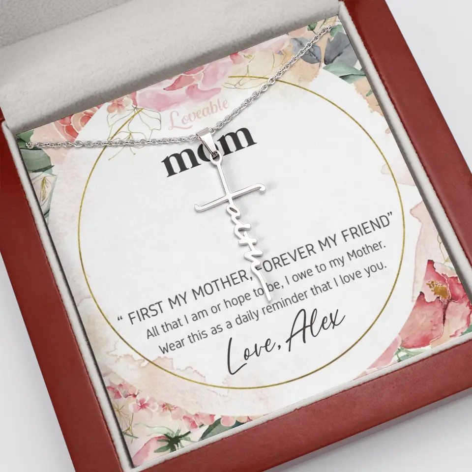 Mom First Mother Forever Friend Daily Reminder that I Love You Necklace for Mommy from Kid - Image 60
