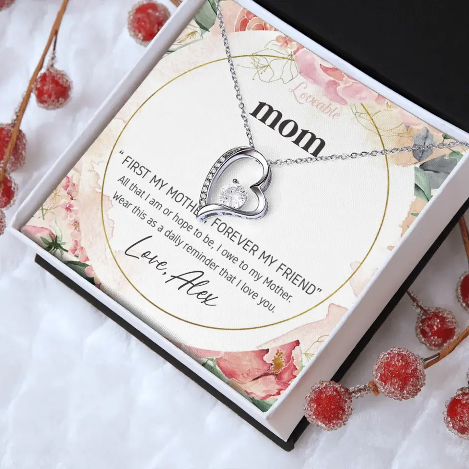 Mom First Mother Forever Friend Daily Reminder that I Love You Necklace for Mommy from Kid - Image 64