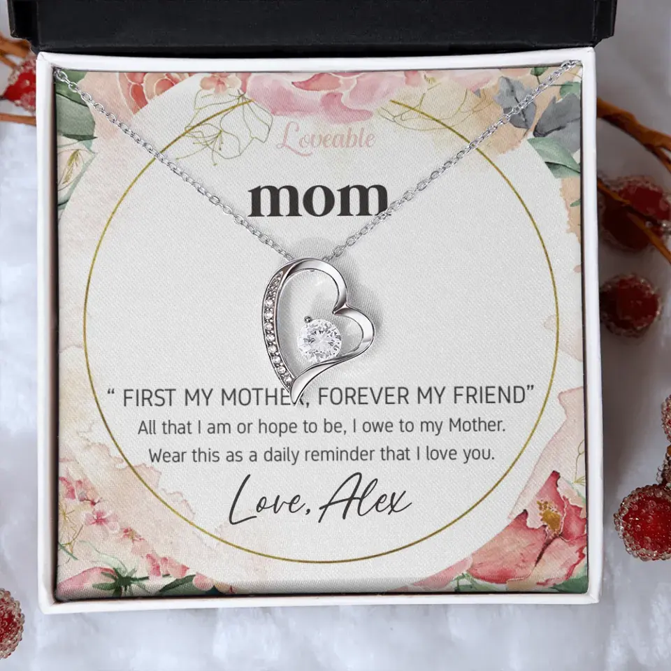 Mom First Mother Forever Friend Daily Reminder that I Love You Necklace for Mommy from Kid - Image 65