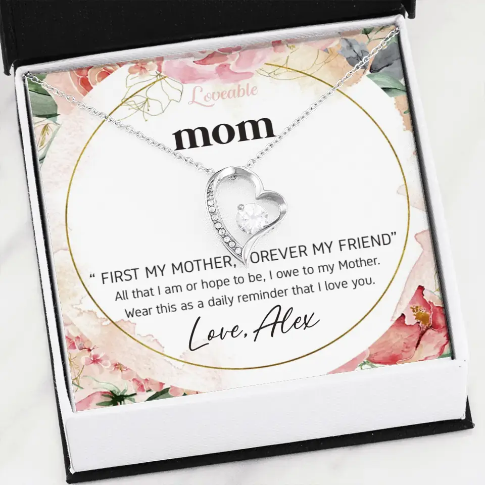 Mom First Mother Forever Friend Daily Reminder that I Love You Necklace for Mommy from Kid - Image 68