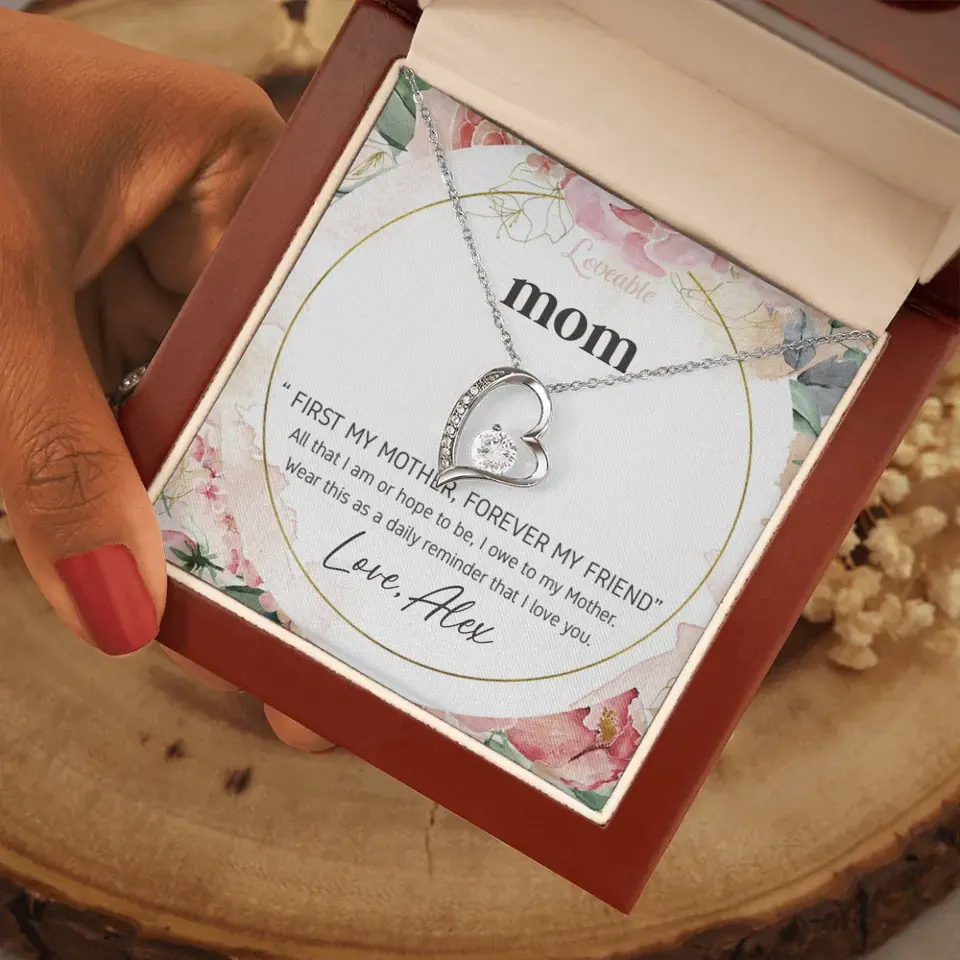 Mom First Mother Forever Friend Daily Reminder that I Love You Necklace for Mommy from Kid - Image 73