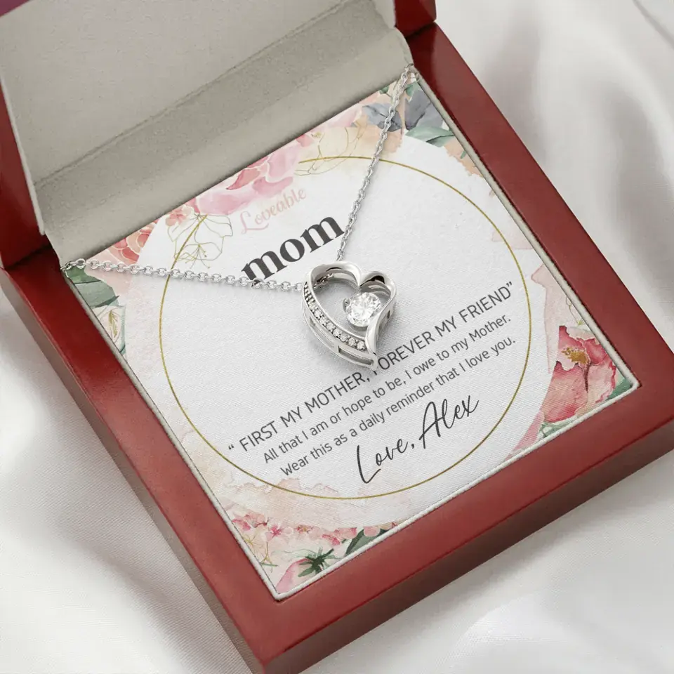 Mom First Mother Forever Friend Daily Reminder that I Love You Necklace for Mommy from Kid - Image 79