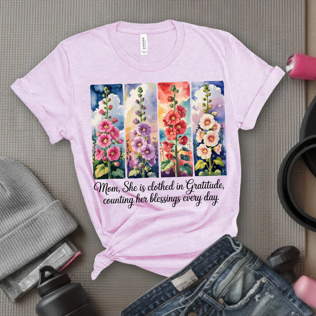 Mom, She Is Clothed In Gratitude - Mother's Day Gifts - Women Empower Feminist Tee - Bella Canvas 3001 - Image 9