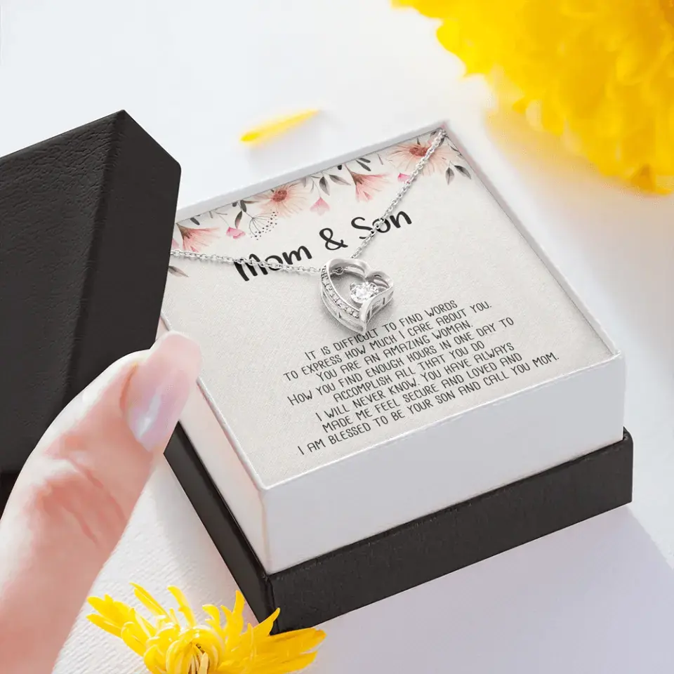Mom & Son Message from Son to Mommy Necklace Gift for Mother's Day Birthday - Image 10