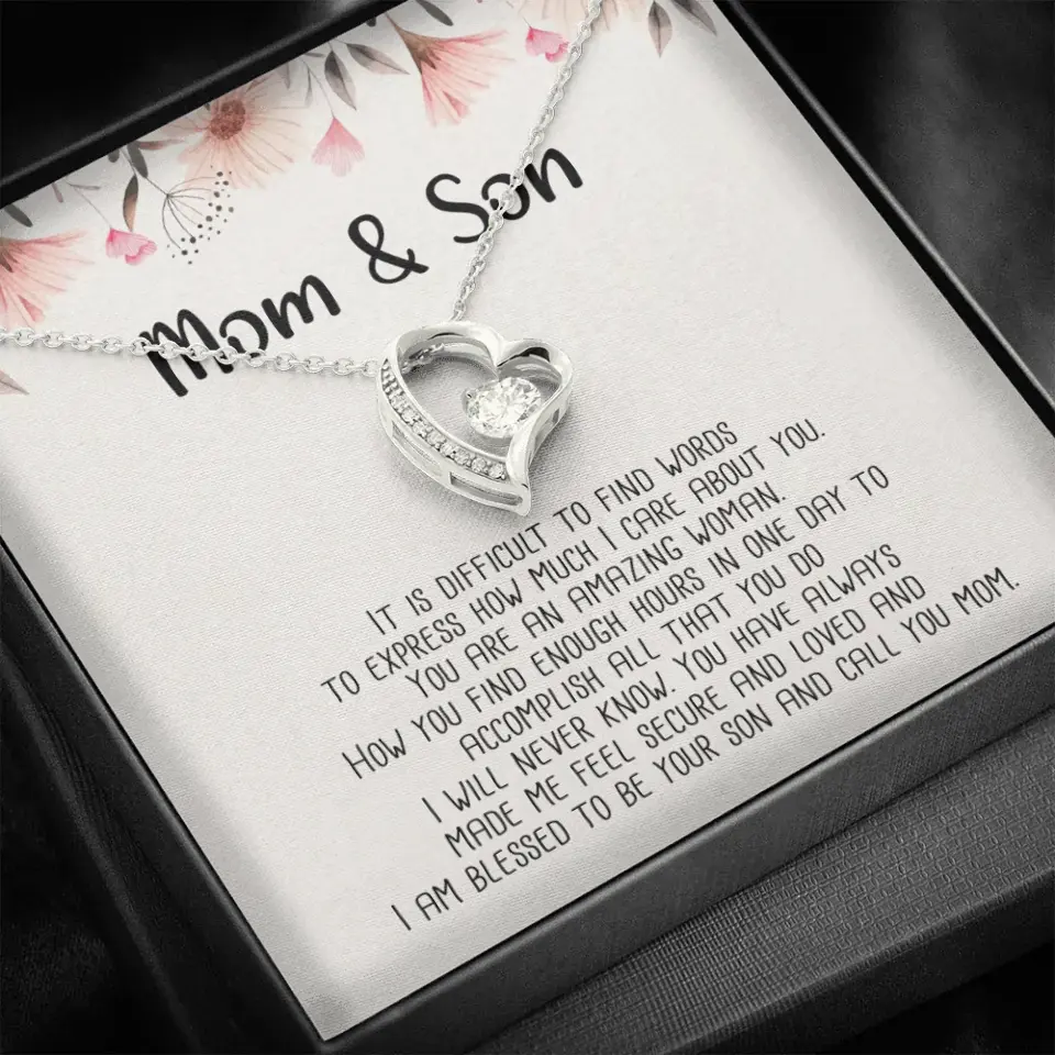 Mom & Son Message from Son to Mommy Necklace Gift for Mother's Day Birthday - Image 12
