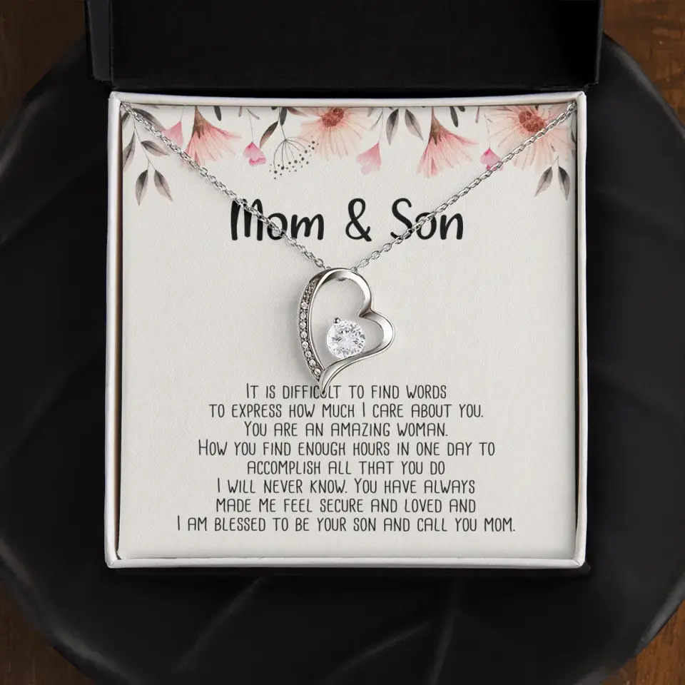 Mom & Son Message from Son to Mommy Necklace Gift for Mother's Day Birthday - Image 2