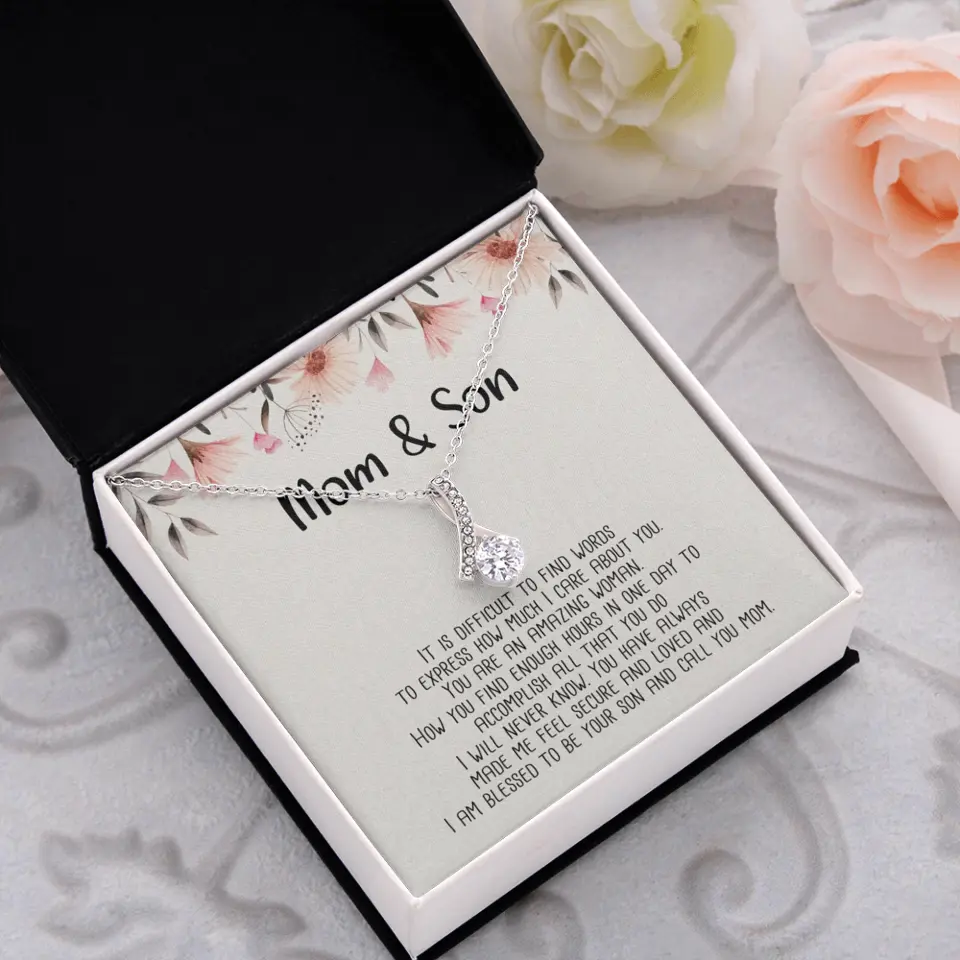 Mom & Son Message from Son to Mommy Necklace Gift for Mother's Day Birthday - Image 27