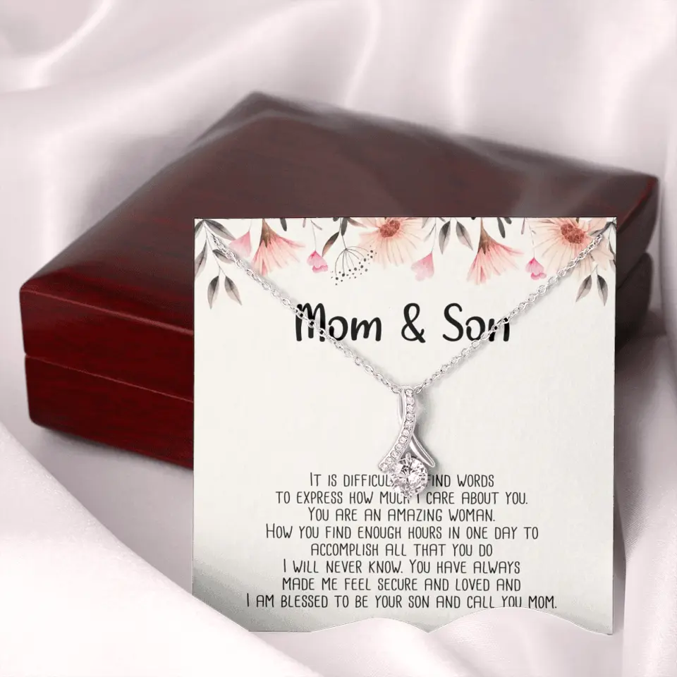 Mom & Son Message from Son to Mommy Necklace Gift for Mother's Day Birthday - Image 34