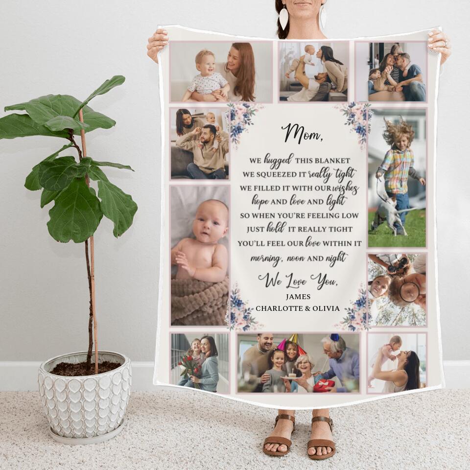 Mom We Hugged This Blanket We Squeezed It Really Tight - Personalized Photo & Names - Custom Blanket - Fleece Blanket - Best Gift for Mom - Mother's Day - 211ICNNPBL121 - Image 5