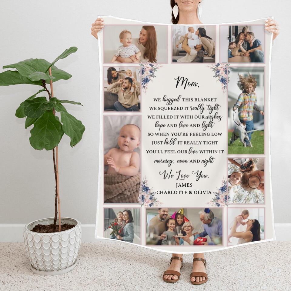Mom We Hugged This Blanket We Squeezed It Really Tight - Personalized Photo & Names - Custom Blanket - Fleece Blanket - Best Gift for Mom - Mother's Day - 211ICNNPBL121 - Image 7