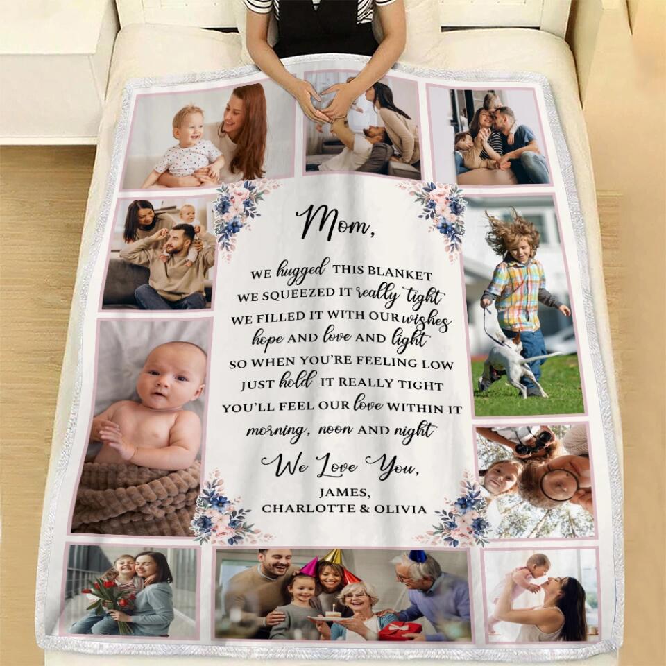 Mom We Hugged This Blanket We Squeezed It Really Tight - Personalized Photo & Names - Custom Blanket - Fleece Blanket - Best Gift for Mom - Mother's Day - 211ICNNPBL121 - Image 9