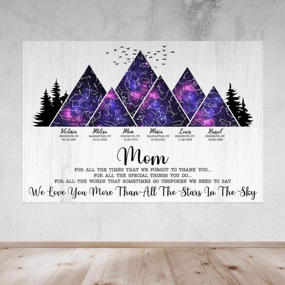 Mom We Love You More Than All The Stars In The Sky Custom Canvas Poster Gift For Mom - Image 4