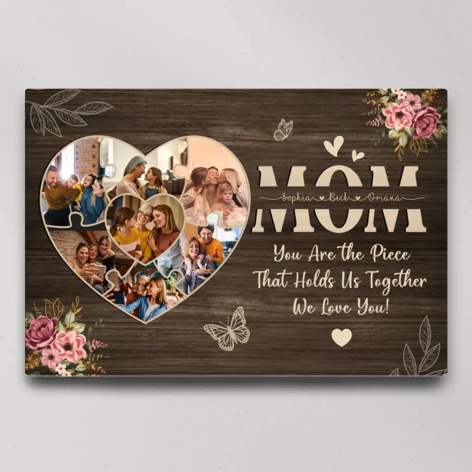Mom You Are The Piece Upload Photo Canvas Poster - Image 3