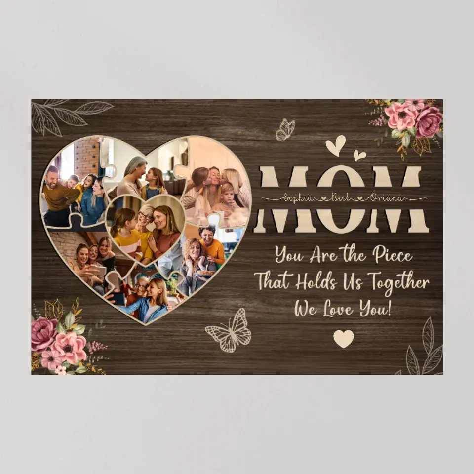 Mom You Are The Piece Upload Photo Canvas Poster - Image 8