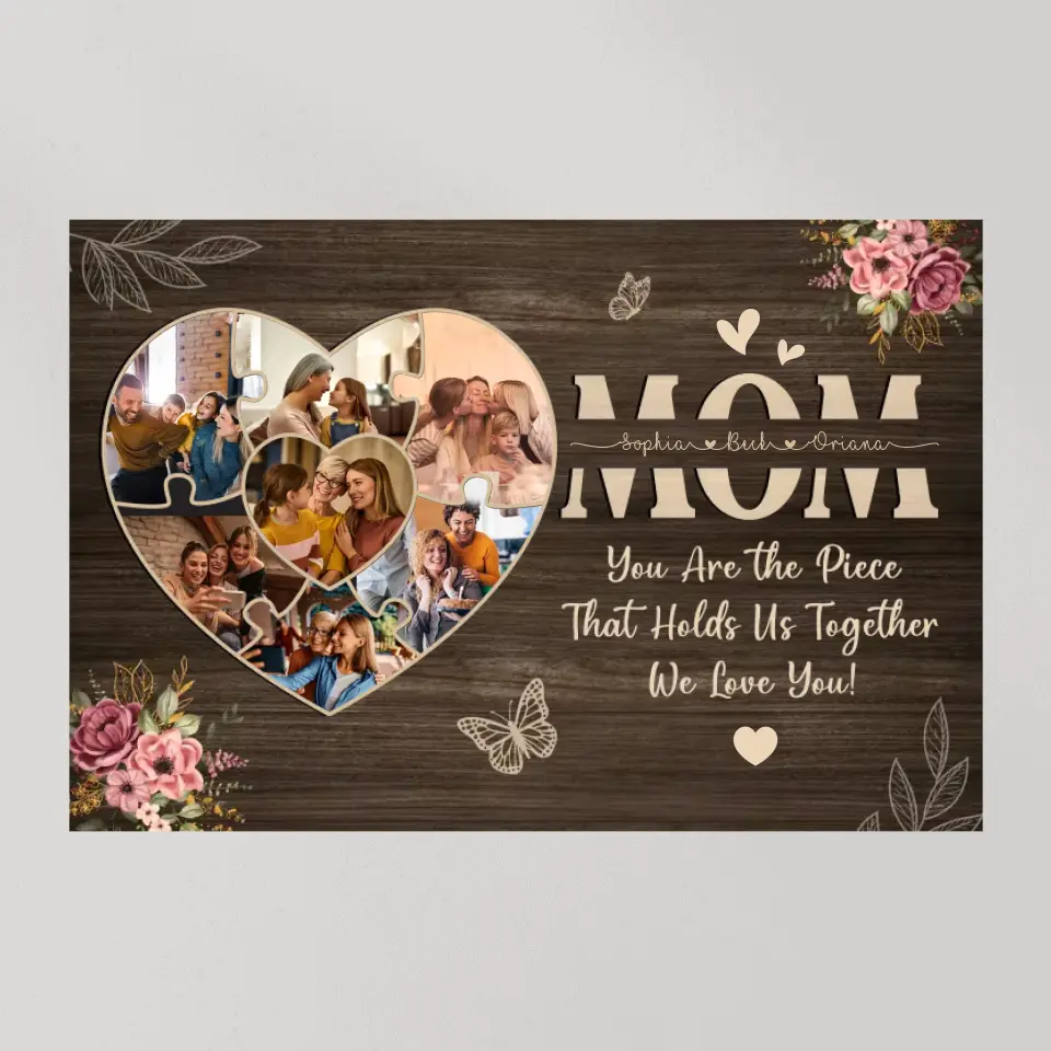 Mom You Are The Piece Upload Photo Canvas Poster - Image 9