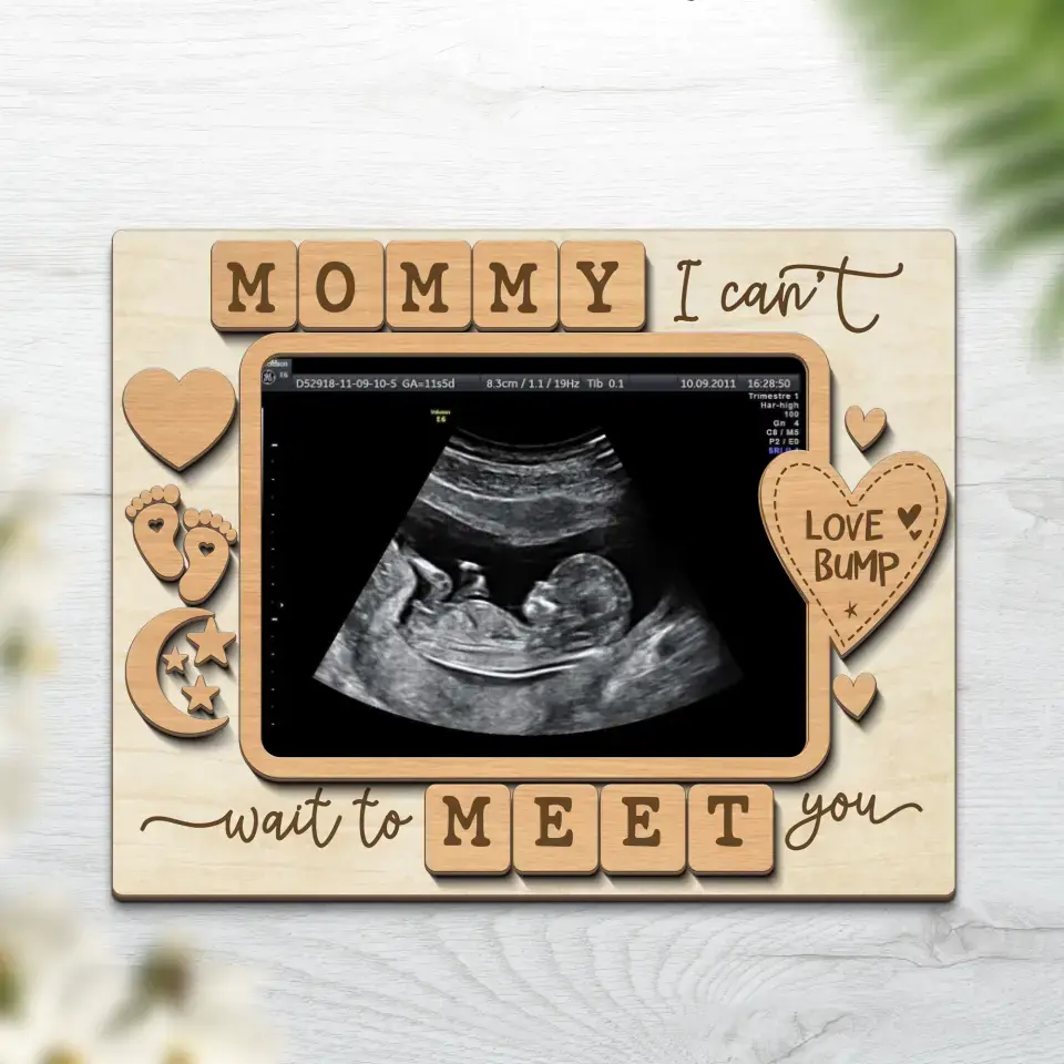 Moments in Wood Sign - Personalized Baby Picture Keepsake - Image 2