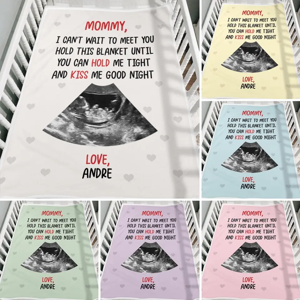 Mommy I Can't Wait To Meet You Personalized Blanket - Image 6