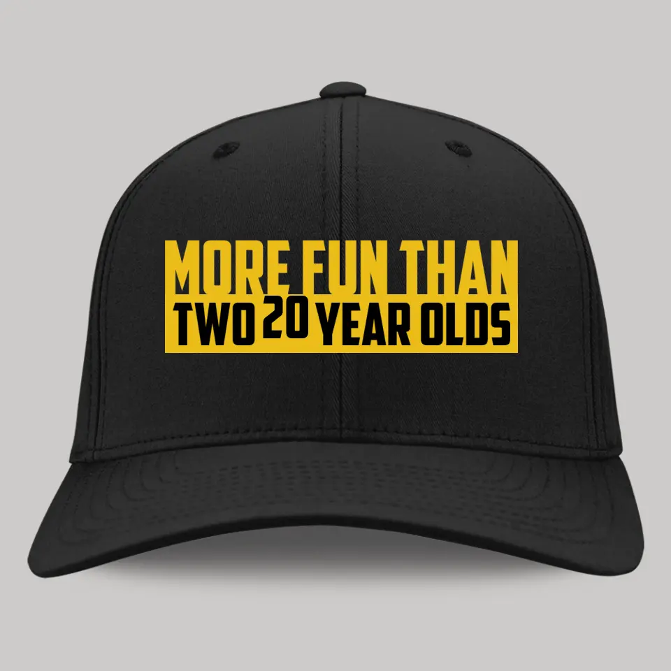 More Fun Than Two Double Age-Year-Olds Personalized Cap Birthday Gift For Dad - Image 2