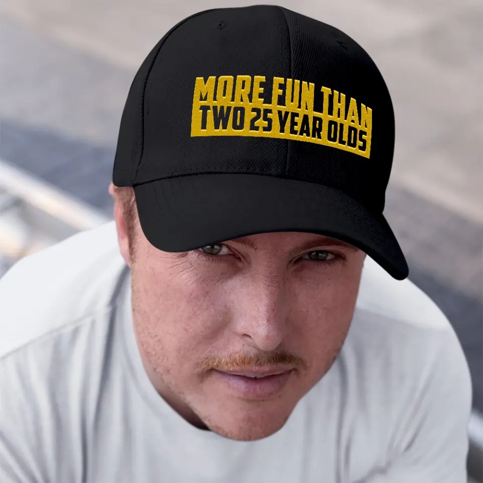 More Fun Than Two Double Age-Year-Olds Personalized Cap Birthday Gift For Dad - Image 4
