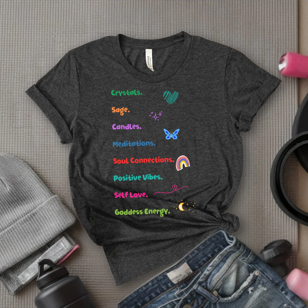 Motivational Shirt, Spiritual T-shirt, Goddess Energy Tee, Mental Health, Inspirational Shirt, Positive Vibes, Yoga Shirt, Self Love Gift for Women - Bella Canvas 3001 - Image 2