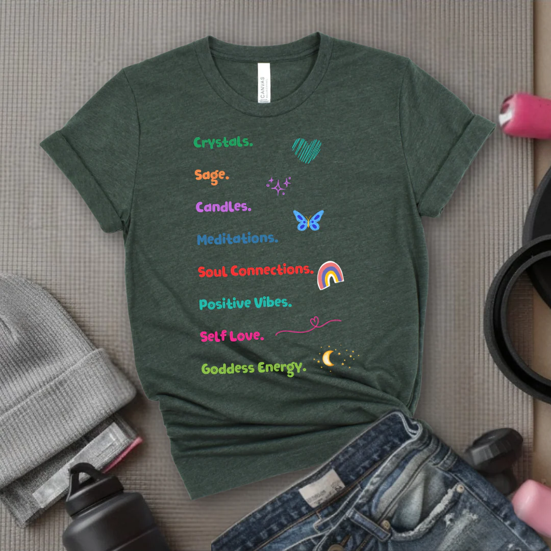 Motivational Shirt, Spiritual T-shirt, Goddess Energy Tee, Mental Health, Inspirational Shirt, Positive Vibes, Yoga Shirt, Self Love Gift for Women - Bella Canvas 3001 - Image 3