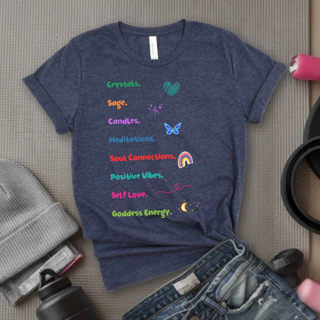 Motivational Shirt, Spiritual T-shirt, Goddess Energy Tee, Mental Health, Inspirational Shirt, Positive Vibes, Yoga Shirt, Self Love Gift for Women - Bella Canvas 3001 - Image 4