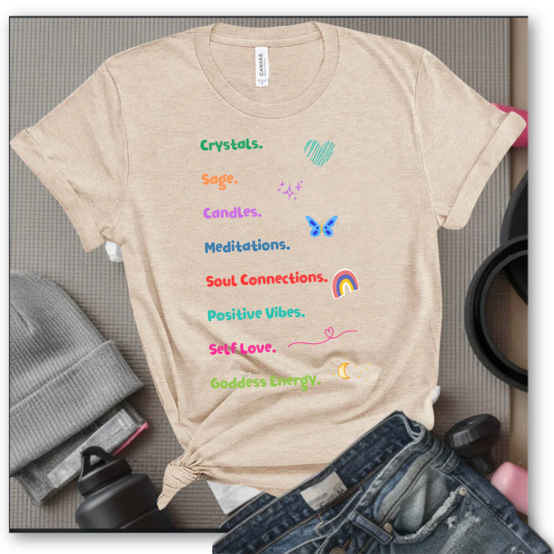 Motivational Shirt, Spiritual T-shirt, Goddess Energy Tee, Mental Health, Inspirational Shirt, Positive Vibes, Yoga Shirt, Self Love Gift for Women - Bella Canvas 3001 - Image 8