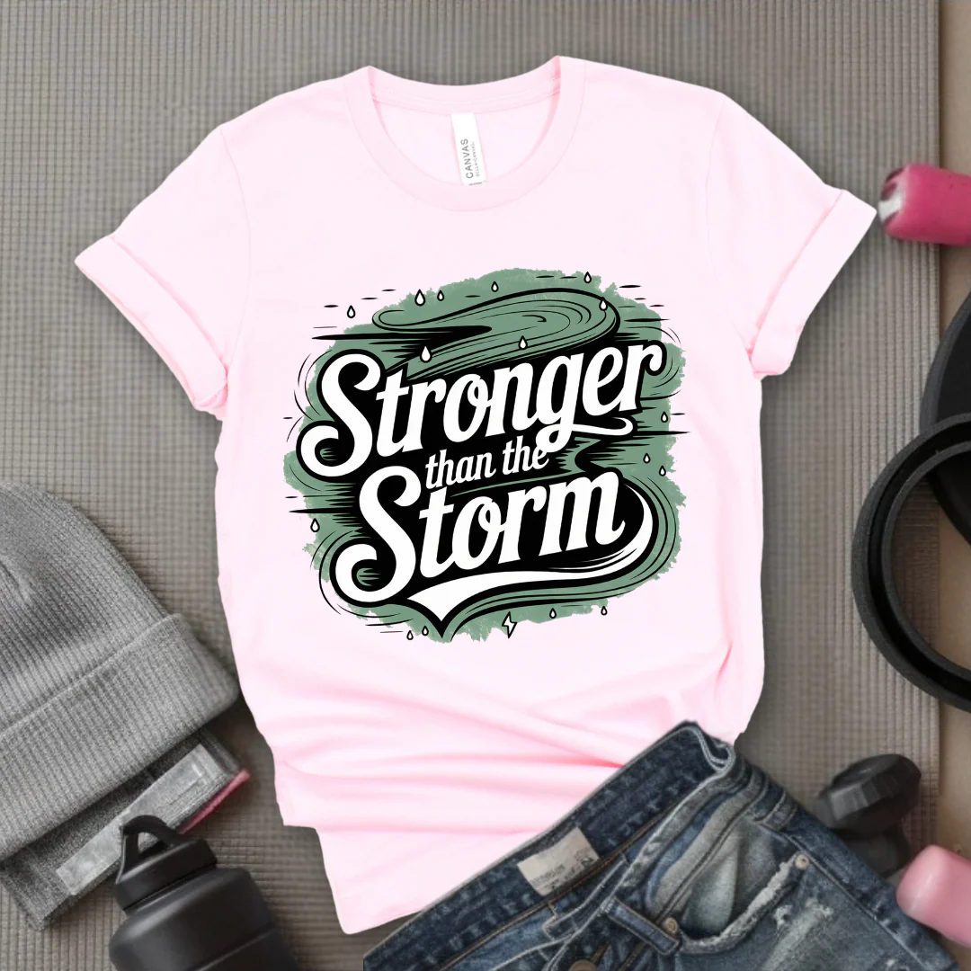 Motivational Shirt - You Are Stronger Than The Storm Tshirt - Strong Women Shirt - Girl Power Shirt - Womens Inspirational Gifts - Bella Canvas 3001 - Image 7