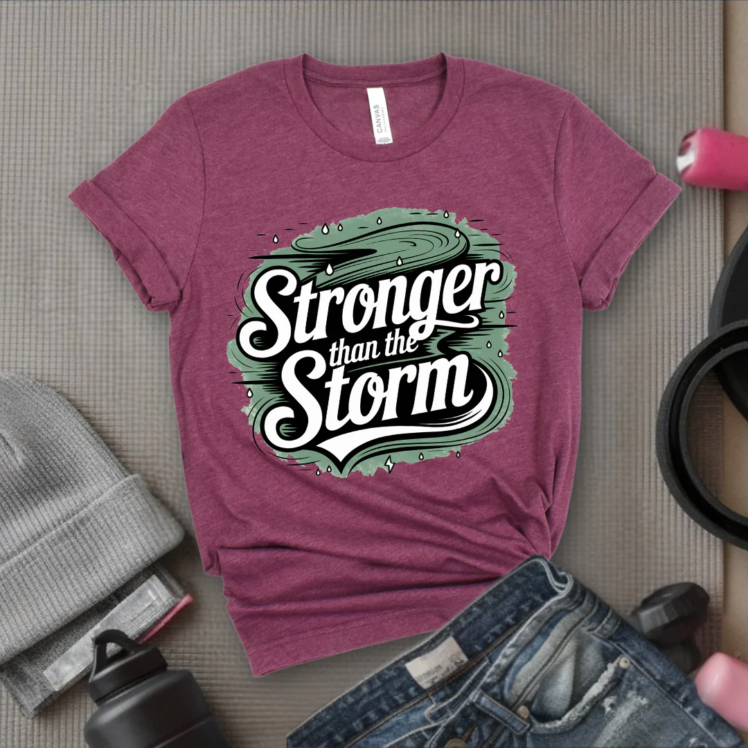 Motivational Shirt - You Are Stronger Than The Storm Tshirt - Strong Women Shirt - Girl Power Shirt - Womens Inspirational Gifts - Bella Canvas 3001 - Image 8