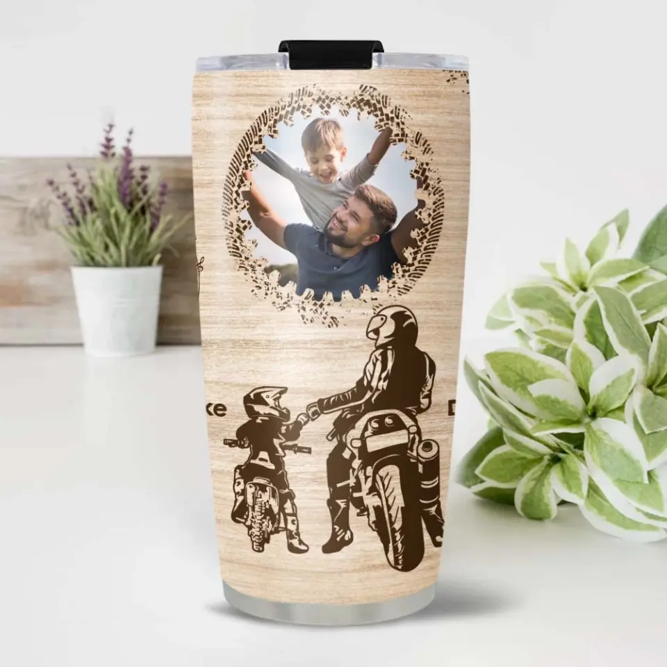 Motorcycle For Dad And Son Personalized Tumbler - Image 9
