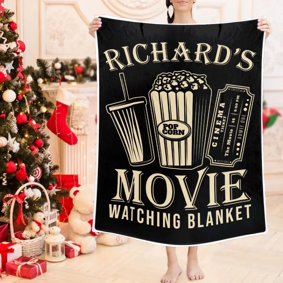 Movie Watching Blanket, Personalized Fleece Blanket, Gift For Movie Theatre Lovers 
| 311IHPLNCS1176 - Image 5