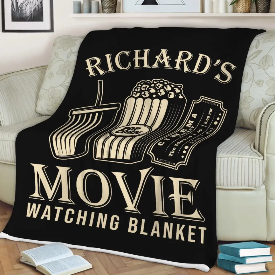 Movie Watching Blanket, Personalized Fleece Blanket, Gift For Movie Theatre Lovers 
| 311IHPLNCS1176 - Image 7