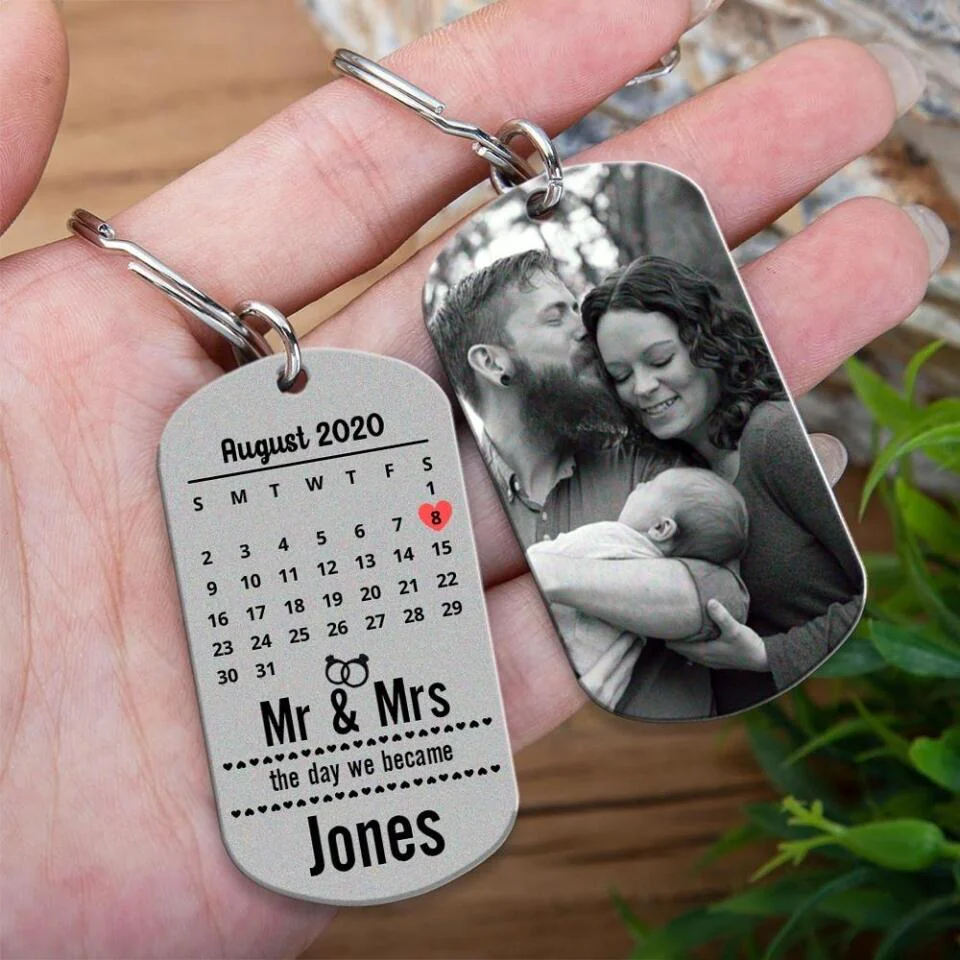 Mr & Mrs, The Day We Became  - Personalized Keychain - Gift For Wedding Anniversary - Image 3