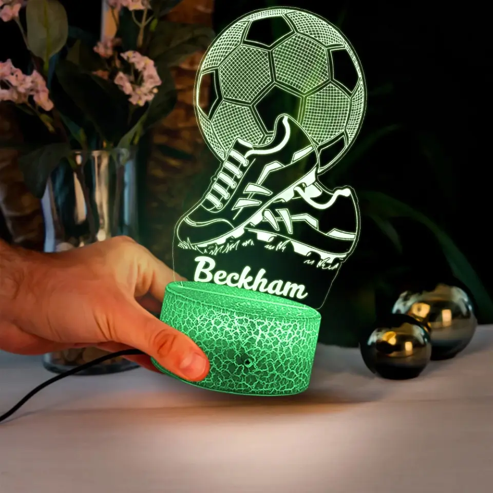 Multicolour FOOTBALL SOCCER - Personalized Night Light - Gift For Soccer Lovers - Image 3