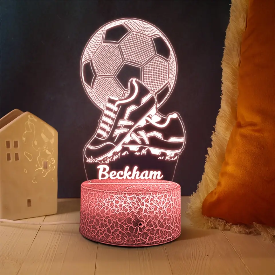 Multicolour FOOTBALL SOCCER - Personalized Night Light - Gift For Soccer Lovers - Image 4