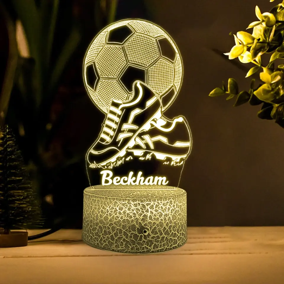 Multicolour FOOTBALL SOCCER - Personalized Night Light - Gift For Soccer Lovers - Image 5