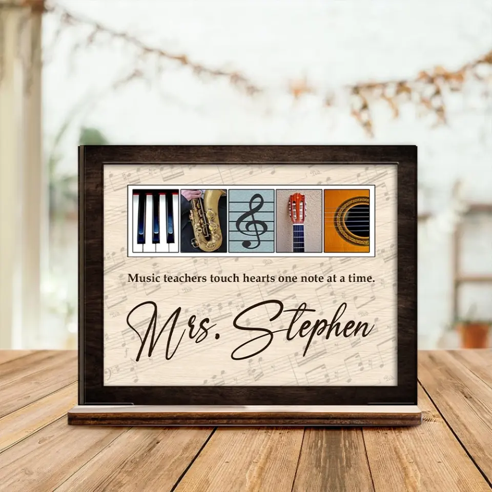 Music Teachers Touch Hearts One Note At A Time - Personalized Wooden/Acrylic Plaque - Best Gift For Music Teacher - Music Instruments - Gift For Him/Her On Anniversary - 305ICNNPWP645 - Image 4