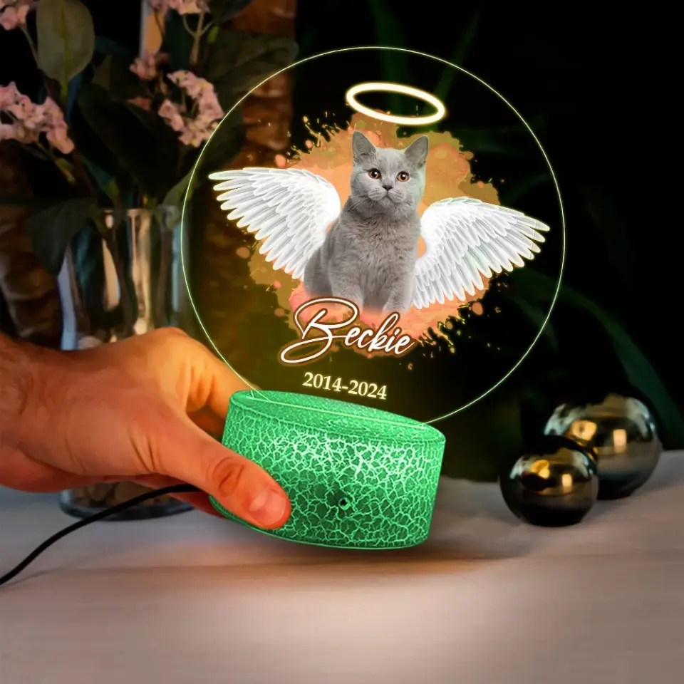 My Cat With Angle Wings Personalized Led Light - Image 3