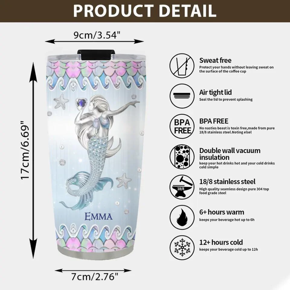 My Demons Tried To Drown Me I Could Breathe Under Water Personalized Tumbler - Image 3