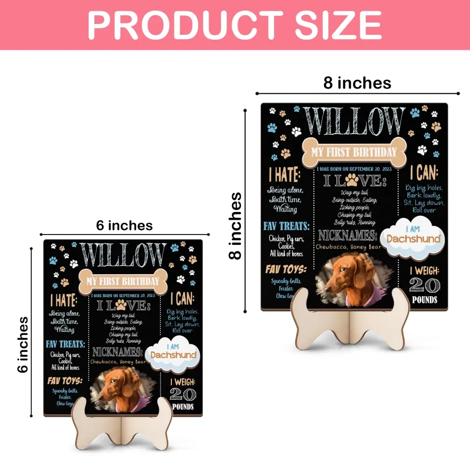 My Dog First Birthday Custom Wooden Plaque Gift For Dog Lover - Image 3
