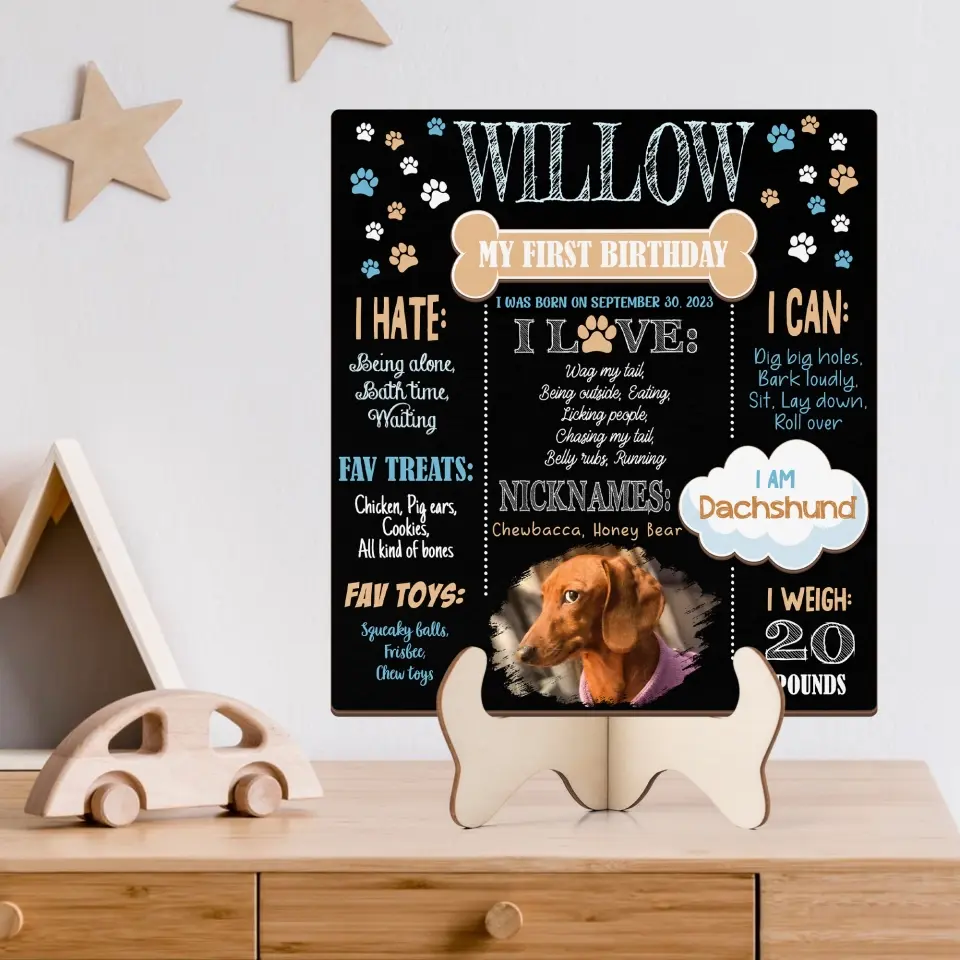 My Dog First Birthday Custom Wooden Plaque Gift For Dog Lover - Image 6