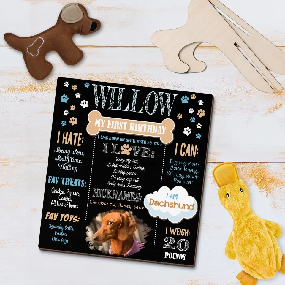 My Dog First Birthday Custom Wooden Plaque Gift For Dog Lover - Image 8