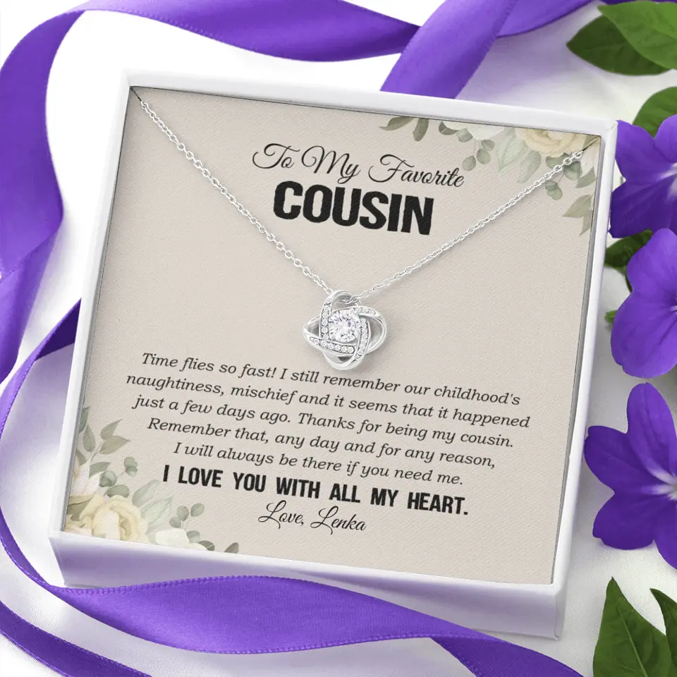My Favorite Cousin I Love You With All My Heart Silver Jewellery - Image 3